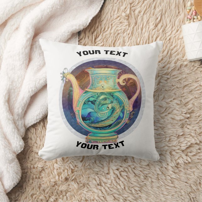 Almofada SINAL PERSONALIZADO DE ZODIAC Aquarius (Cobertor)