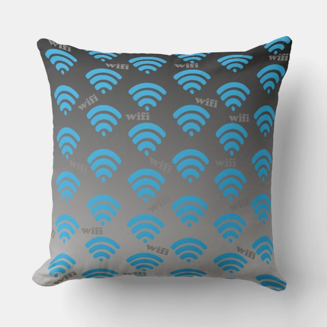 Almofada Sinal Wifi Azul (Frente)