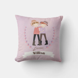 Almofada Sinal Zodíaco Gemini Boy Adicionar Um Travesseiro 