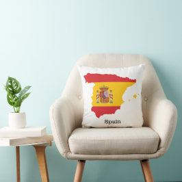 Almofada Sinalizador de espanha dentro do Mapa do Souvenir