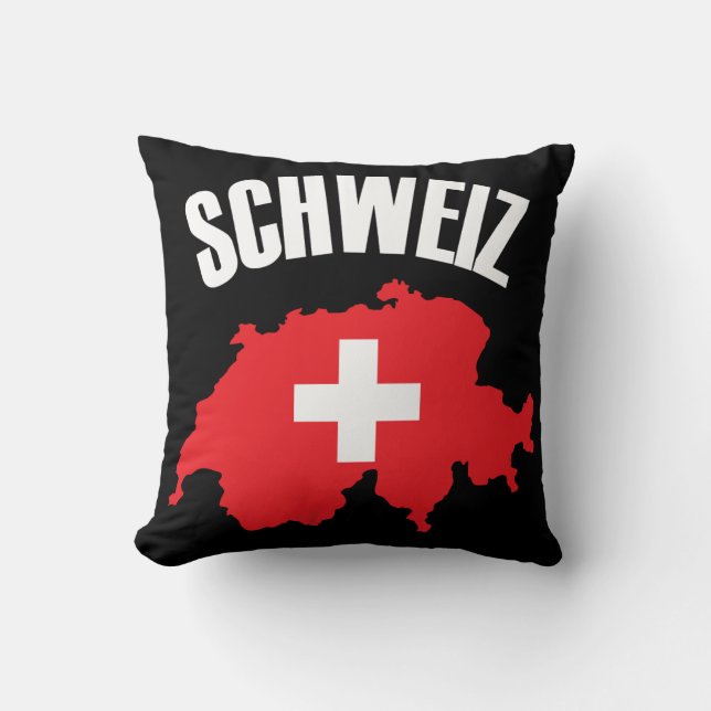 Almofada Sinalizador de Mapa de Suiça Schweiz (Frente)