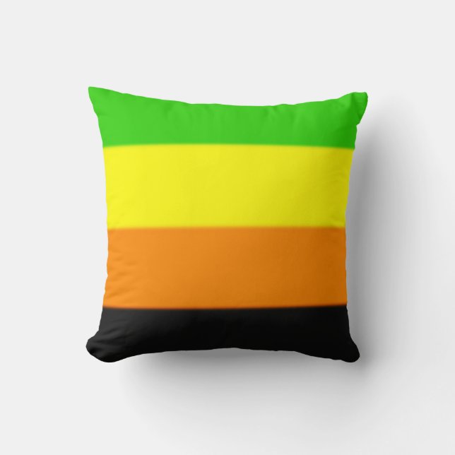 Almofada Sinalizador do Orgulho Aromântico de Queda (Frente)