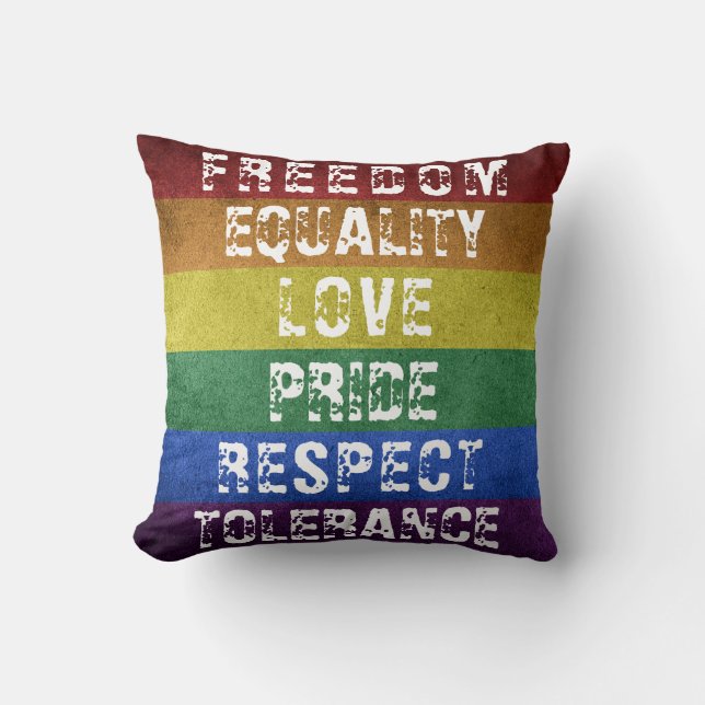 Almofada Sinalizador LGBT Orgulho Moderno do Arco-Íris (Frente)