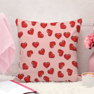 Almofada Sinfona do amor: Corações vermelhos em rosa vibran