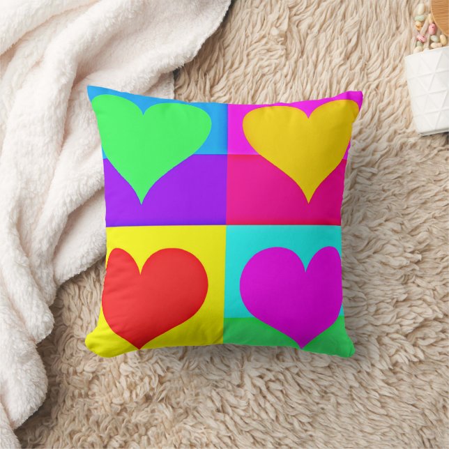 Almofada Sinfonia de Amor Chic: Design de Corações Feliz (Cobertor)