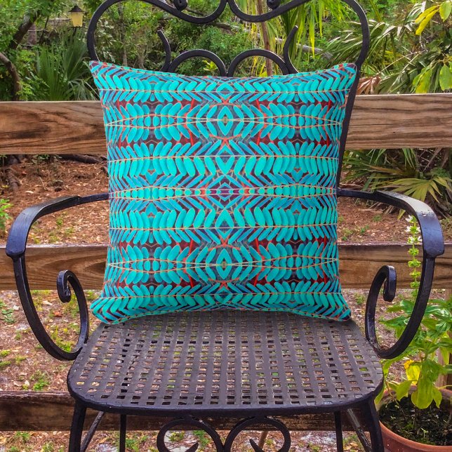 Almofada Sinfonia de Folhas, Aqua (Criador carregado)