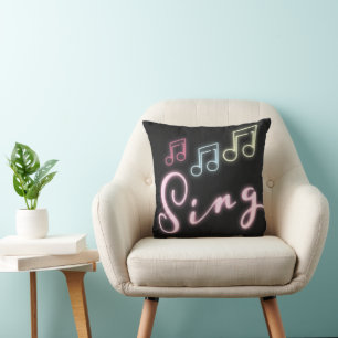 Almofada Sing Neon Music Notes