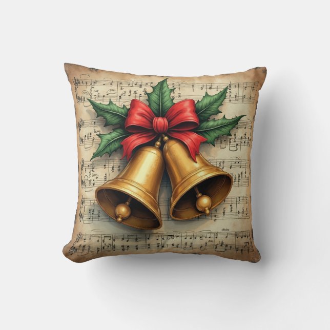 Almofada Sinos de Natal em partitura (Frente)