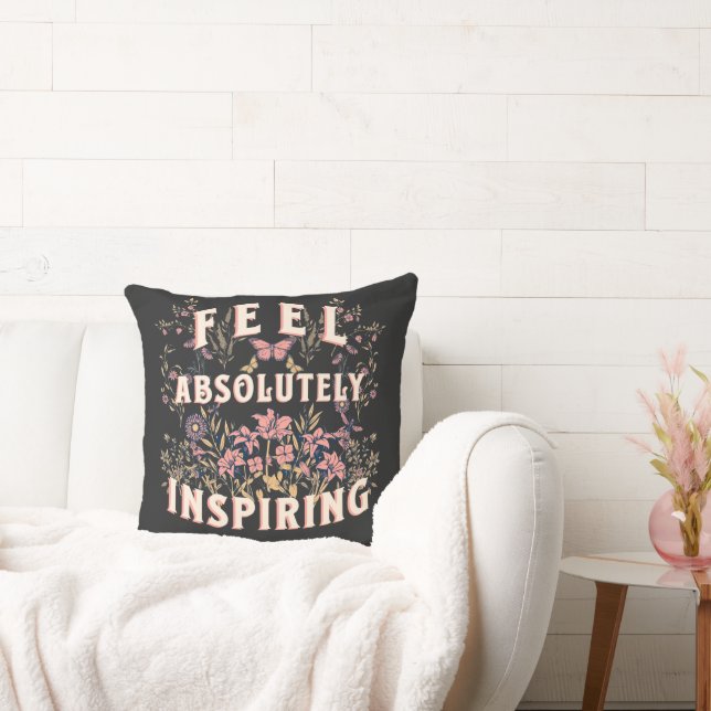 Almofada Sinta-Se Absolutamente Inspirador, Flores, Naturez (Sofá)