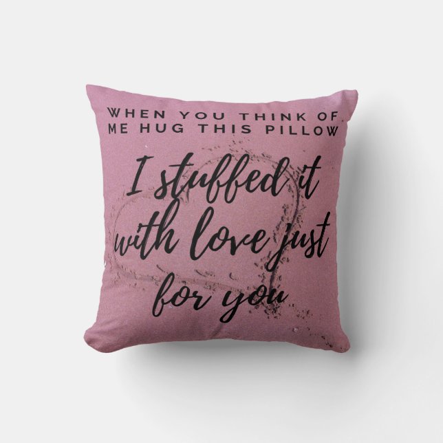 Almofada Sinto falta de você me abraçar travesseiro (Frente)