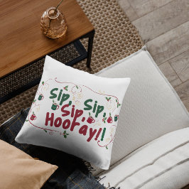 Almofada Sip, Sip, Hooray!, Design de Encontro de Feriados