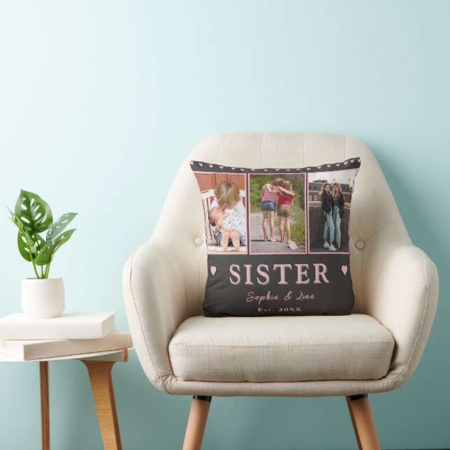 Almofada Sisters Custom Photo Pillow – Personalized Gift (Cadeira)