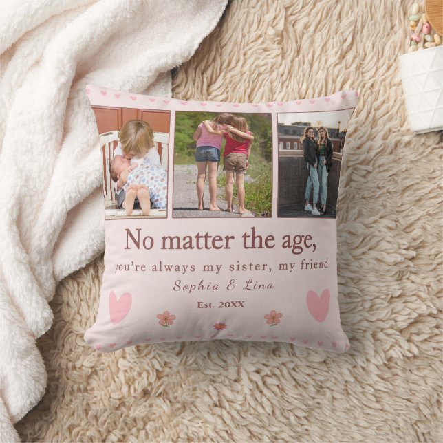 Almofada Sisters Forever – Custom Photo  personalized   (Cobertor)