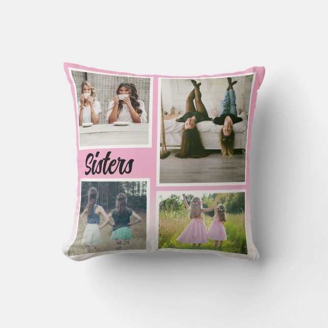 Almofada Sisters Photo Collage. The Best Kind of Therapy (Frente)