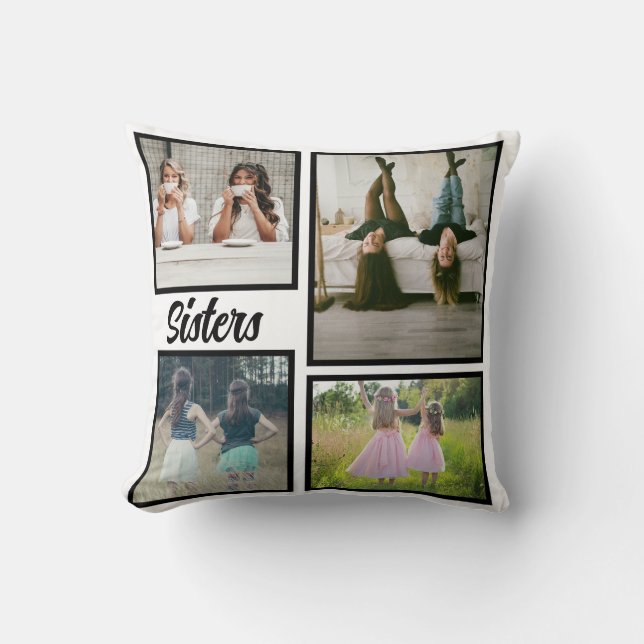 Almofada Sisters Photo Collage. The Best Kind of Therapy (Frente)