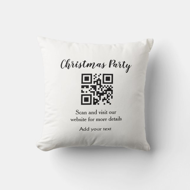 Almofada site de festa de natal simples código de barras QR (Frente)