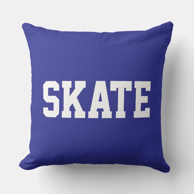 Almofada SKATE Diversão Negrito Atlético Texto Branco no Az (Frente)