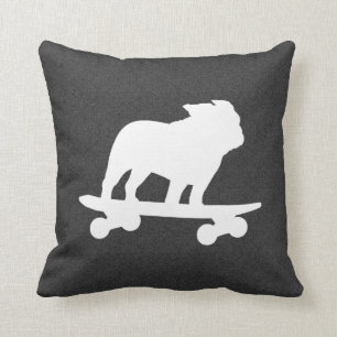 Almofada Skateboarding English Bulldog Silhouette