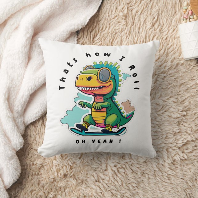 Almofada Skating do Dinossauro do Bebê | É assim que eu rol (Cobertor)