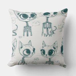 Almofada Skeleton Cat Fish Skeleton Leggings Ósseas