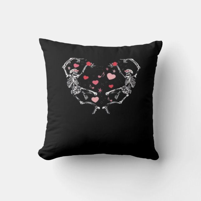 Almofada Skeleton Dancing Heart Dia de os namorados Gift Sk (Frente)