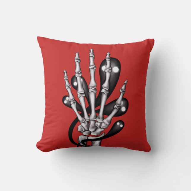 Almofada Skeleton Hand com Fantasmas (Frente)