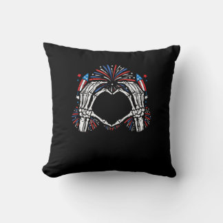 Almofada Skeleton Hand Heart EUA Patriotic American