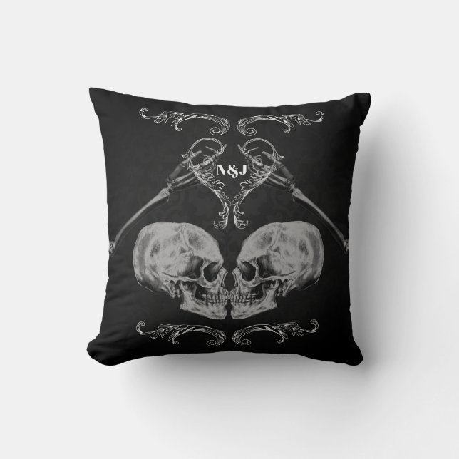 Almofada Skeletons Vintage Black (Frente)