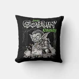 Almofada Sketchy Only Goblin' Candy para Itens Mais Escuros
