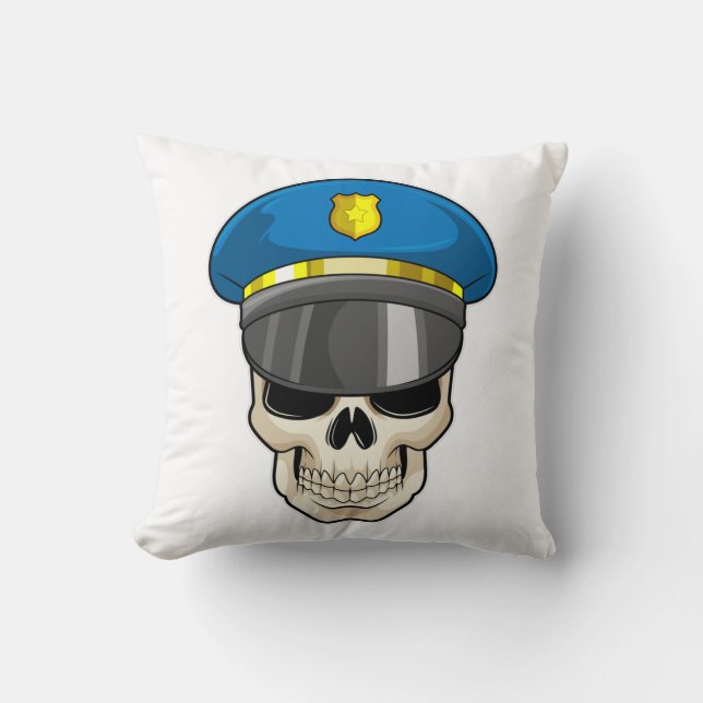 Almofada Skull as Police officer with Police hat (Frente)