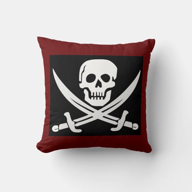 ALMOFADA SKULL N CROSSBONES PIRATE TRAVESSEIRO (Frente)