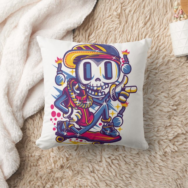 Almofada Skull Skater Throw Pillow (Cobertor)