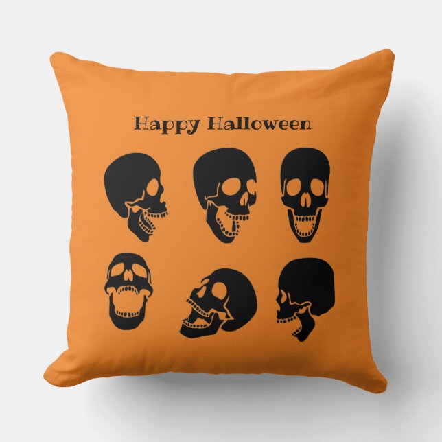 Almofada Skulls Halloween Travesseiro decorativo (Frente)