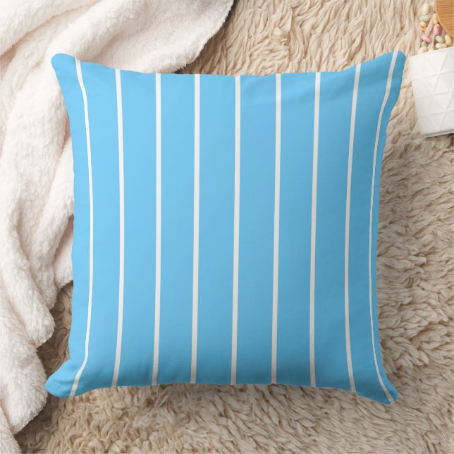 Almofada Sky Blue and White Summer Stripes (Cobertor)