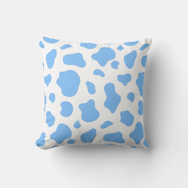 Almofada Sky Blue Cow Print Decorative Pillow (Frente)
