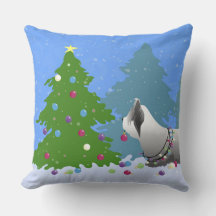 Skye Terrier Decorando árvore de Natal - Floresta