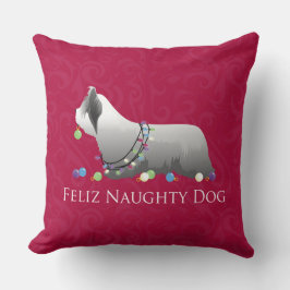 Almofada Skye Terrier Design de Natal Feliz