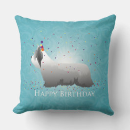 Almofada Skye Terrier Happy Birthday Design