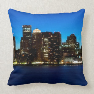 Almofada Skyline de Boston com lua
