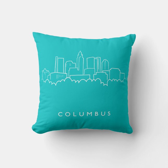 Almofada Skyline de Columbo, Ohio (Frente)