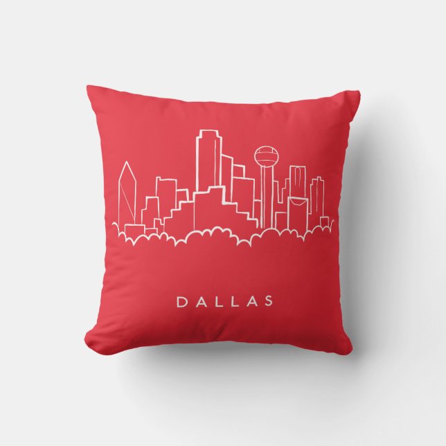 Almofada Skyline de Dallas Texas (Frente)