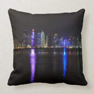 Almofada Skyline de Doha, Qatar no travesseiro decorativo