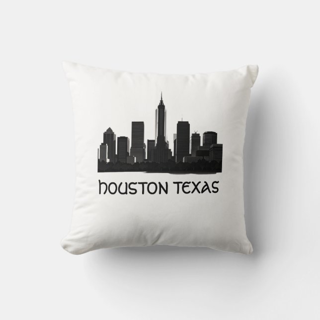 Almofada Skyline do Houston Texas Personalizado (Frente)