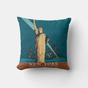 Almofada Skyline do Nova Iorque Viagens vintage Liberty