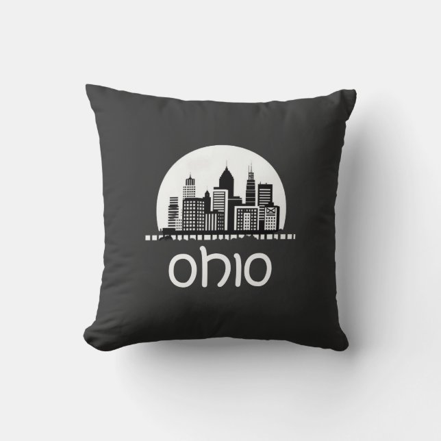 Almofada Skyline do Ohio Personalizado (Frente)