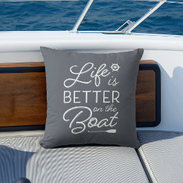 Almofada Slate Blue Life É Melhor No Barco