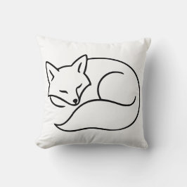 Almofada Sleeping Fox Line Art – Woodland Animal Design