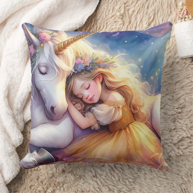 Almofada Sleeping Girl Unicorn Dreamscape (Cobertor)