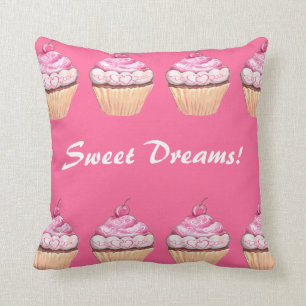 Almofada Sleepover cor-de-rosa dos cupcakes das meninas de
