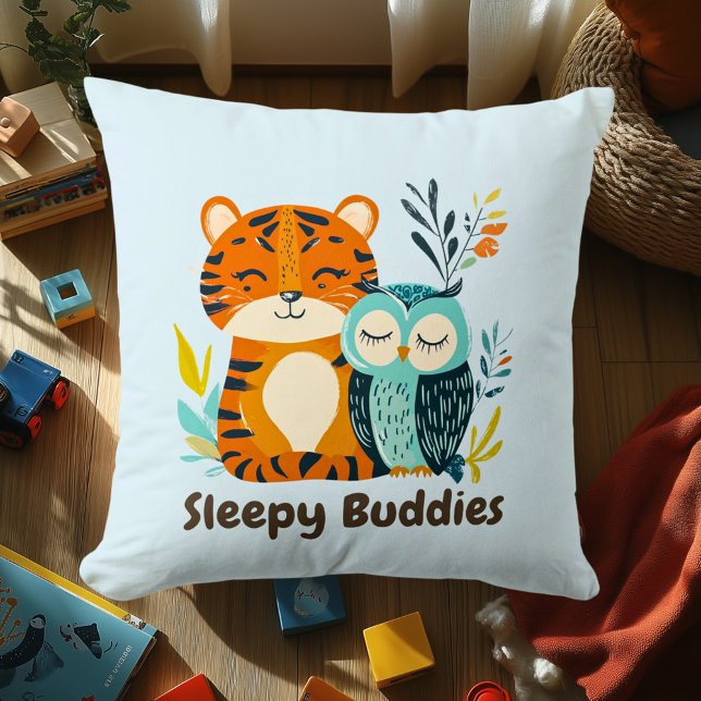 Almofada Sleepy Buddies Tiger & Owl | Amigos de Animais Coz (Criador carregado)